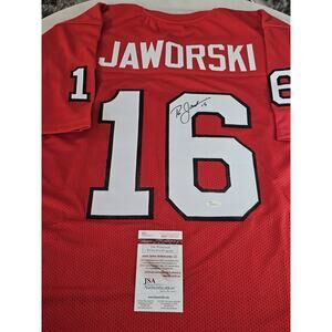 Ron Jaworski Autographed/Signed Jersey JSA COA Red Custom Jersey
